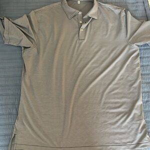 Peter Millar Black and grey striped XL golf polo